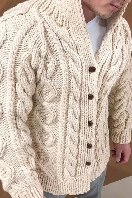 Cardigan Homme Chic avec Col Contraste