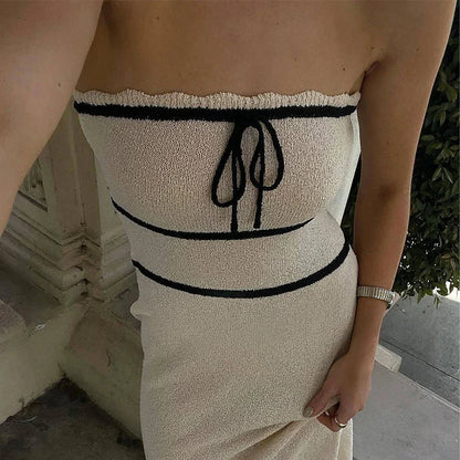 Olivia™ – Ensemble Tailleur Femme Élégant avec Haut Bandeau et Jupe Longue-6