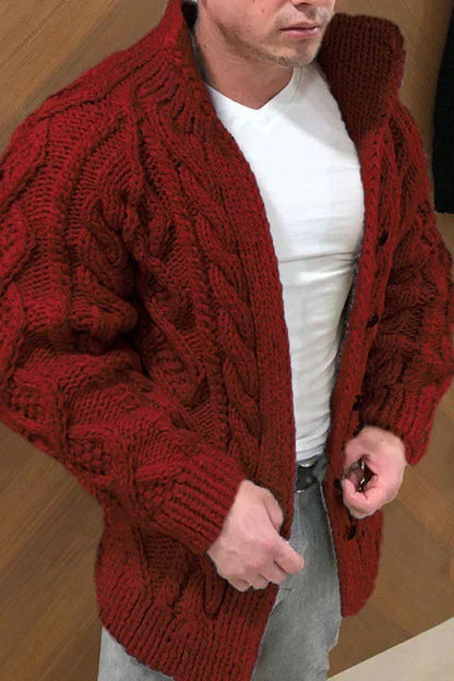 Cardigan Homme Chic avec Col Contraste