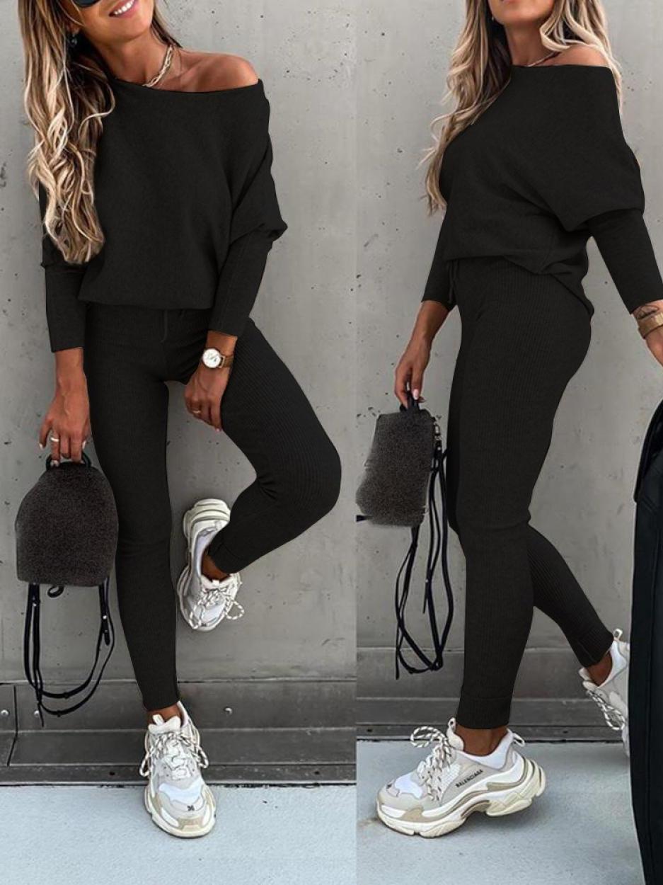 Survêtement Femme Noir Confortable Jogging - PanierRoyale