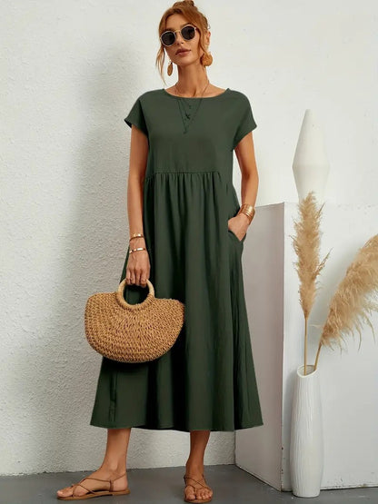 Variant image for Noémie™ – Robe Longue Femme Élégante avec Poches Pratiques et Confort Optimal-1