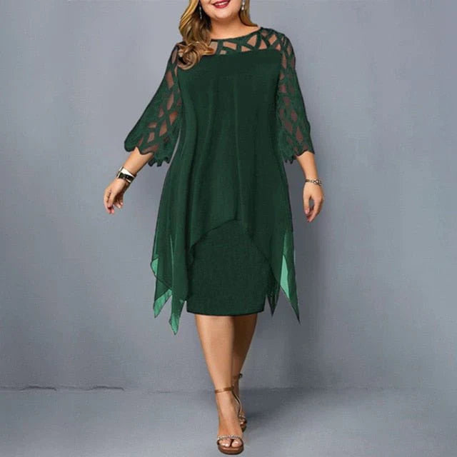 Robe imprimée fleurs élégante taille plus