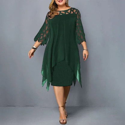 Robe imprimée fleurs élégante taille plus