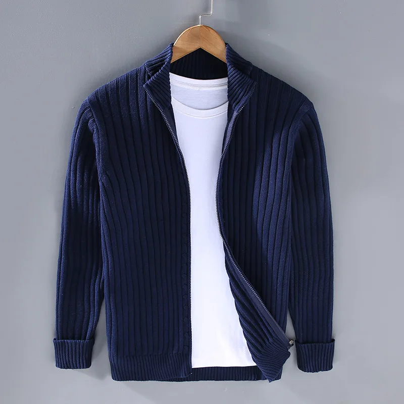 Cardigan Homme Laine Mélangée Chaud et Confortable