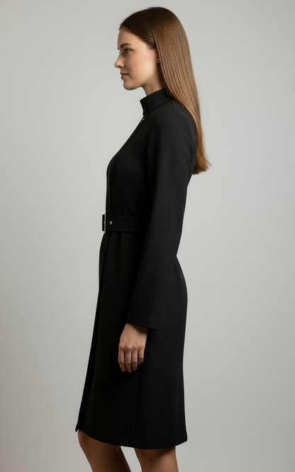Robe Hiver Chic avec Ceinture pour Femme
