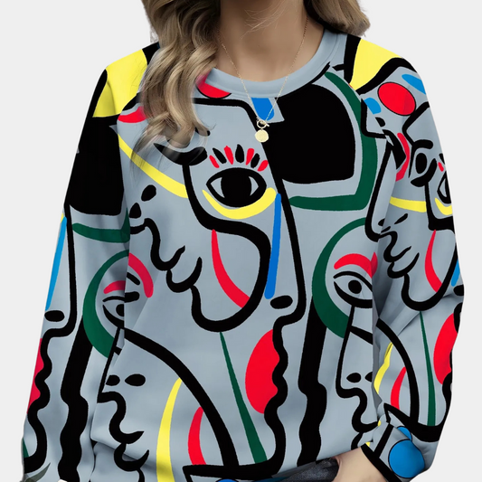 Pull Femme Imprimé Coloré et Élégant - PanierRoyale