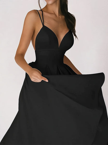 Charline™ – Robe de Soirée Longue Élégante Col en V pour Femmes Sophistiquées-5