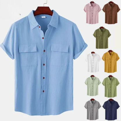 Chemise Homme Simples Manches Courtes avec Poches - BerlinGlamour