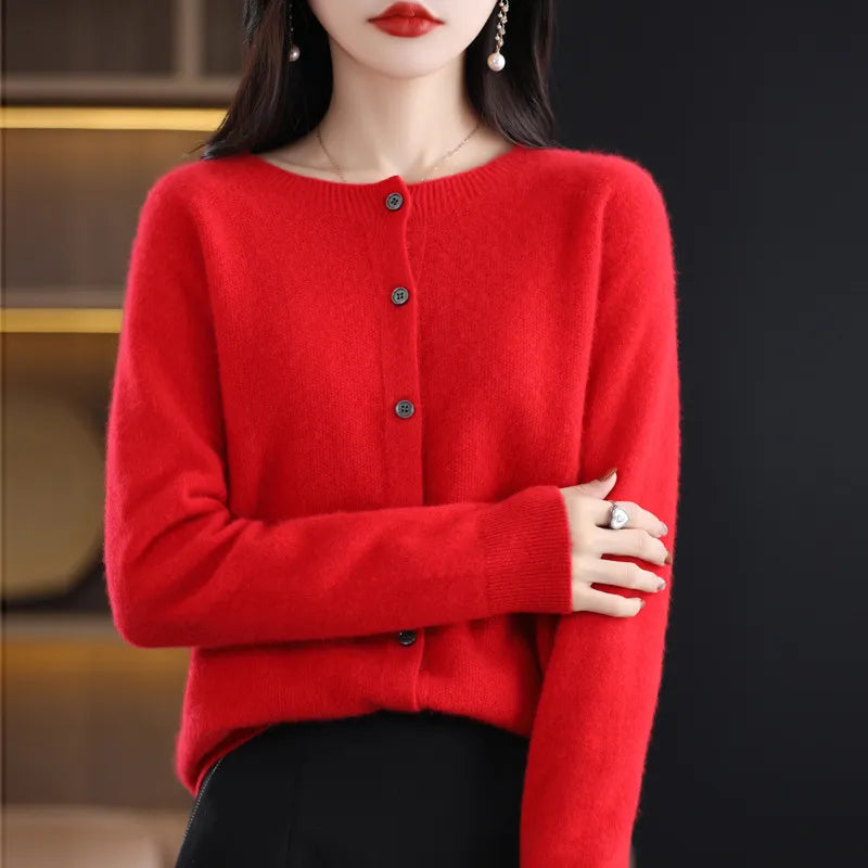 Gilet femme chic en laine épaisse hiver