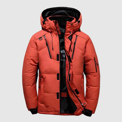 Veste Imperméable Hiver Homme Rouge à Capuchon - PanierRoyale
