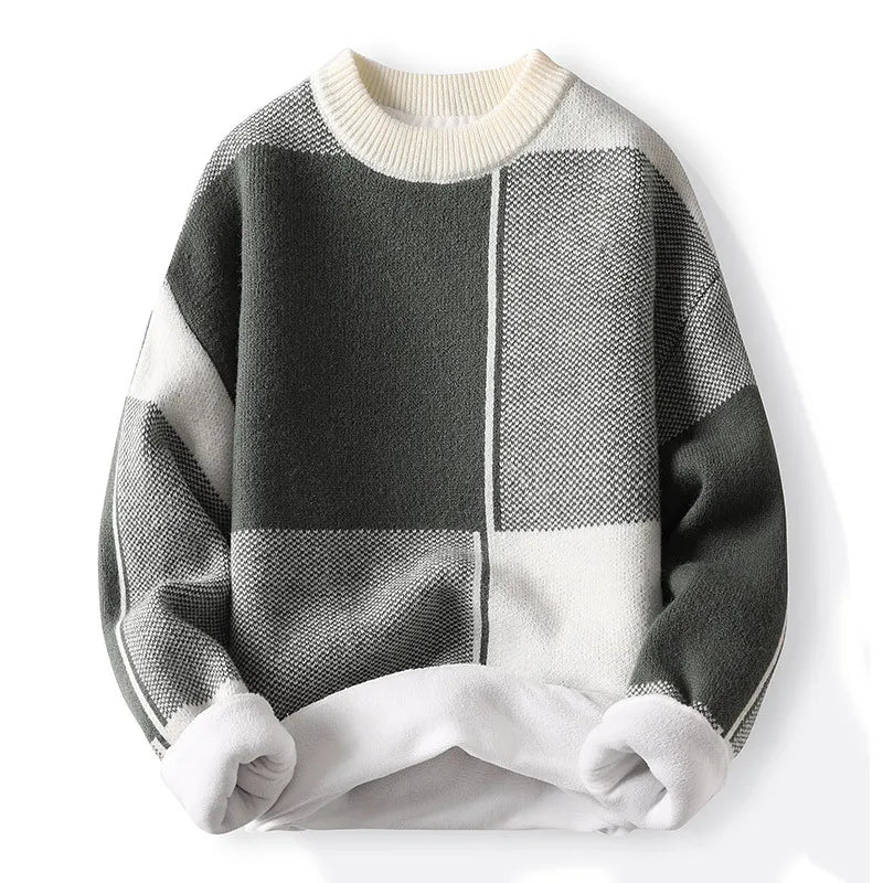 Pull Homme Color Block Col Rond pour Printemps