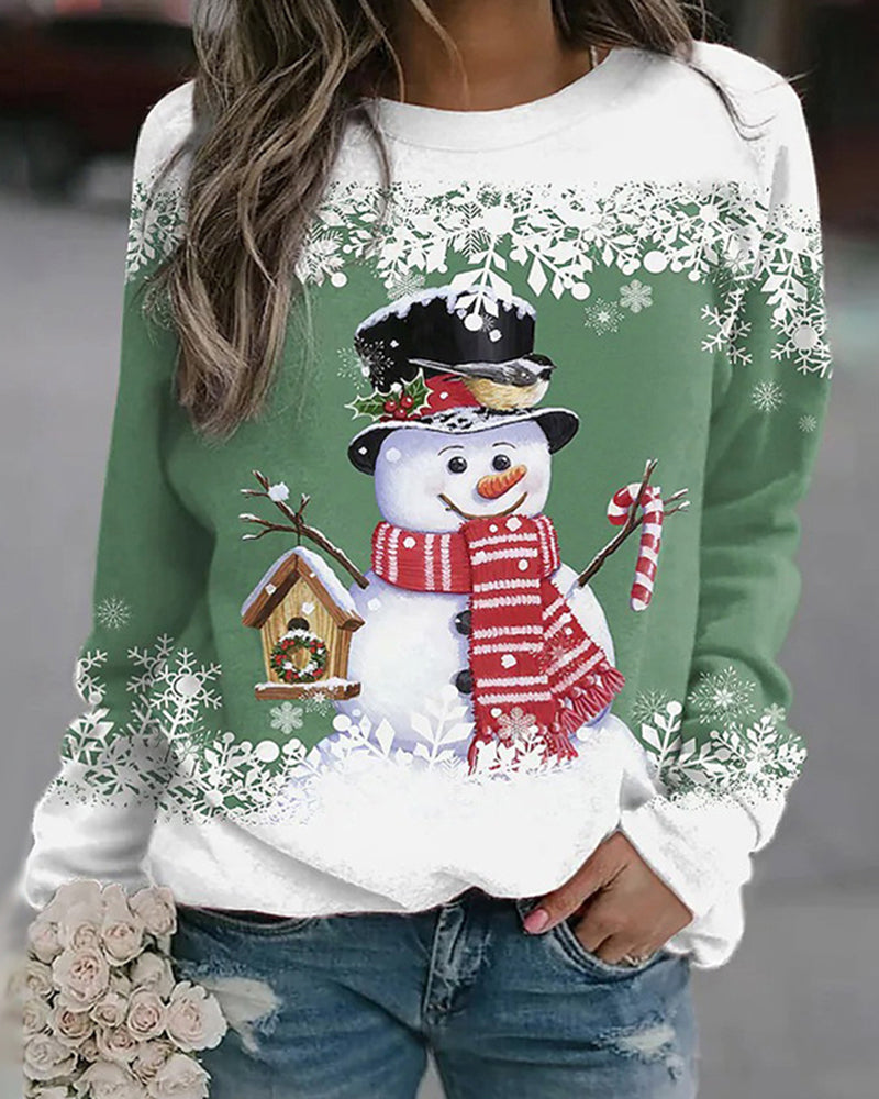 Sweat à Capuche Femme Hiver Froid avec Imprimé Hivernal