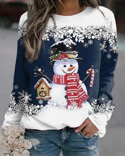 Sweat à Capuche Femme Hiver Froid avec Imprimé Hivernal