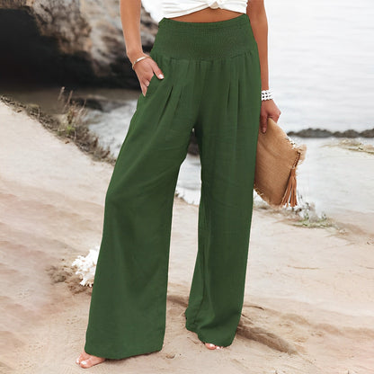 Pantalon Femme Confort avec Taille Élastique et Coupe Détendue