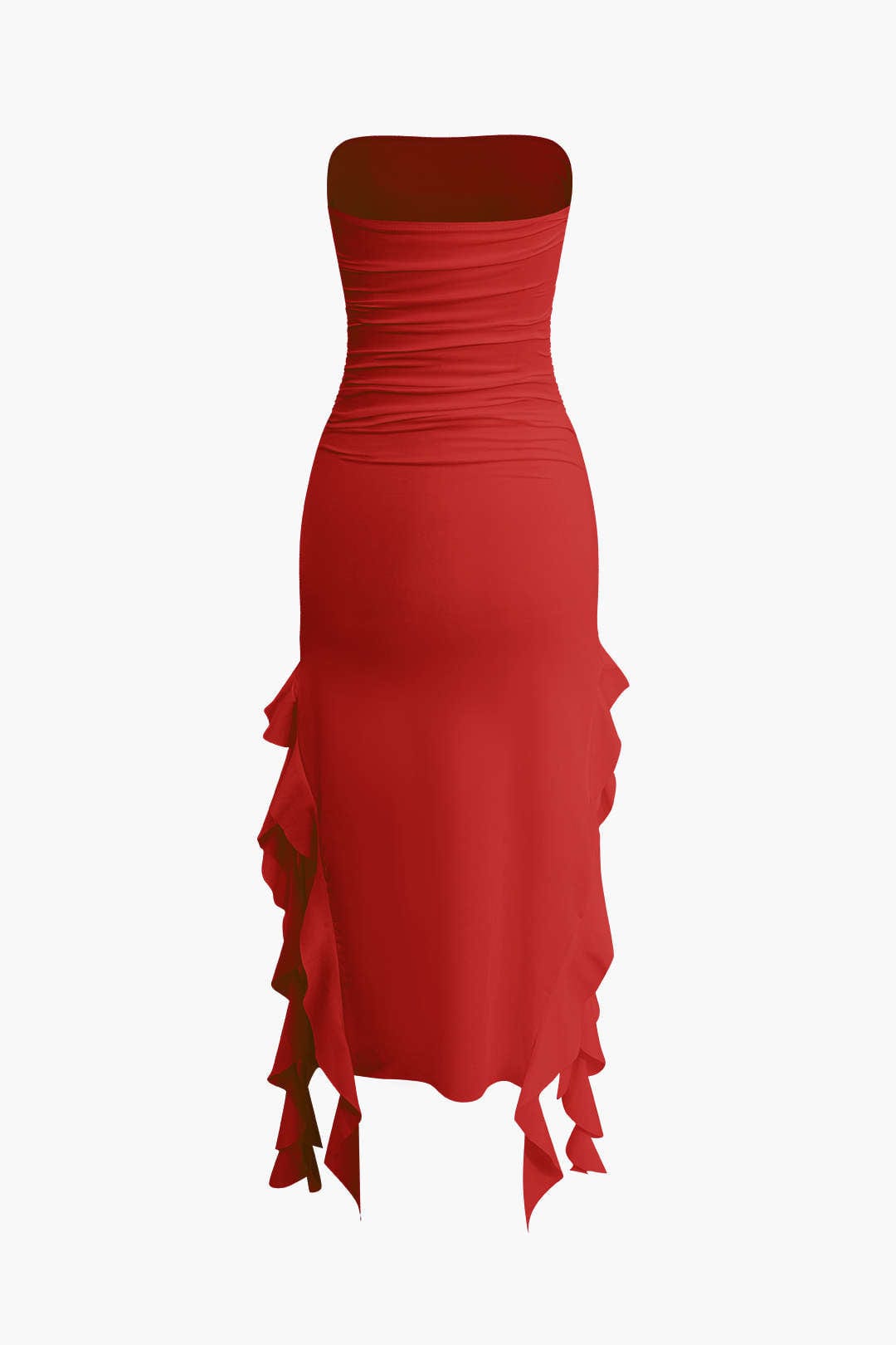 Robe Maxi Élégante avec Volants Féminins