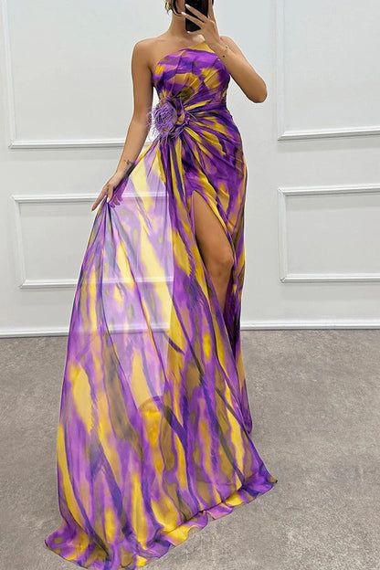 Robe Soirée Épaule Nu Sans Manches Longue Grande Taille