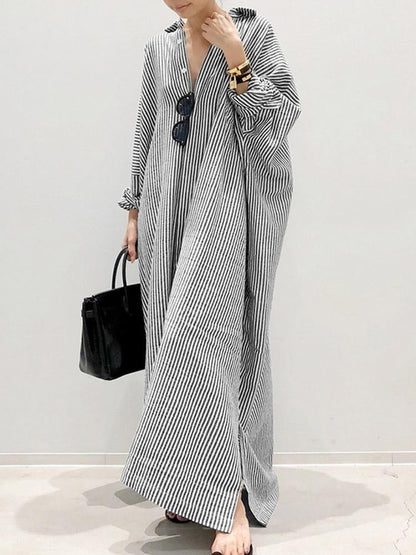 Robe Été Rayée Manches Courtes pour Femme - PanierRoyale