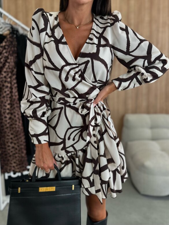 Robe Mini Femme Cache-cœur Taille Marquée Coupe Ajustée
