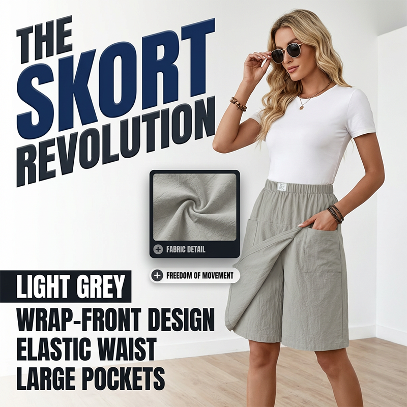 Jupe-Short Femme Taille Élastique Coupe Asymétrique
