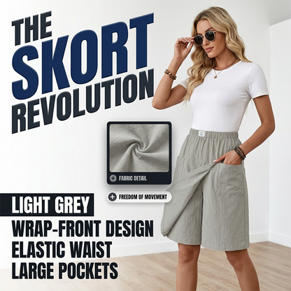 Jupe-Short Femme Taille Élastique Coupe Asymétrique