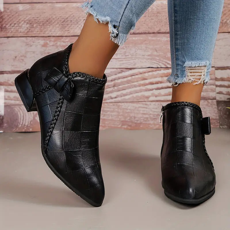 Bottines Femme Cuir Talon Bas Classique