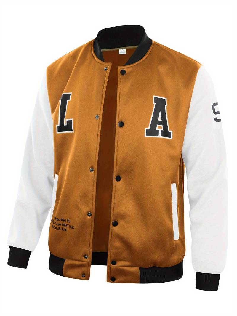 Veste Homme Décontractée Manches Contrastées Fermeture Éclair