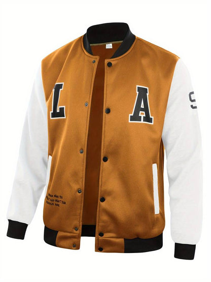 Veste Homme Décontractée Manches Contrastées Fermeture Éclair