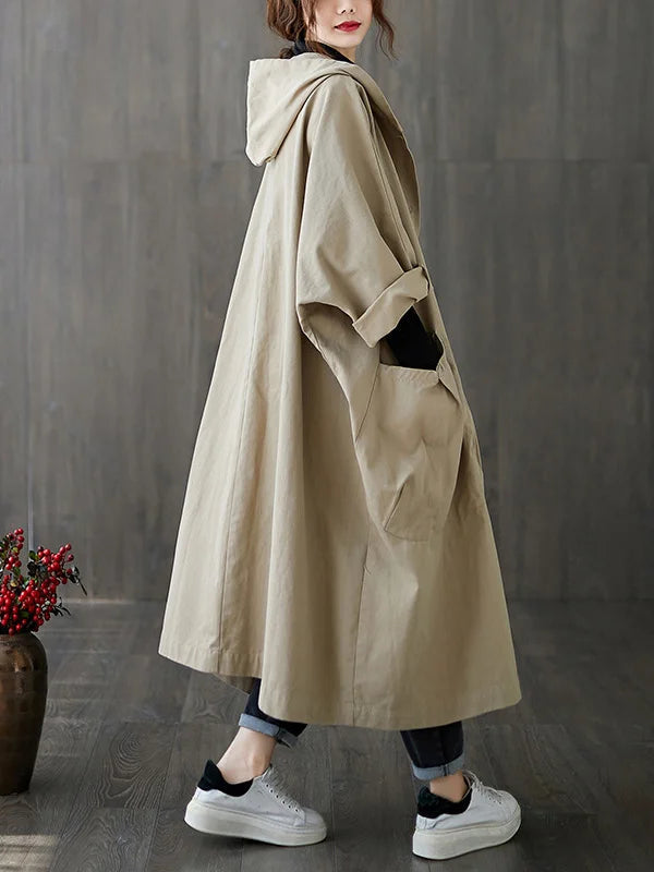 Veste Imperméable Longue Féminine avec Capuche pour Femme - PanierRoyale
