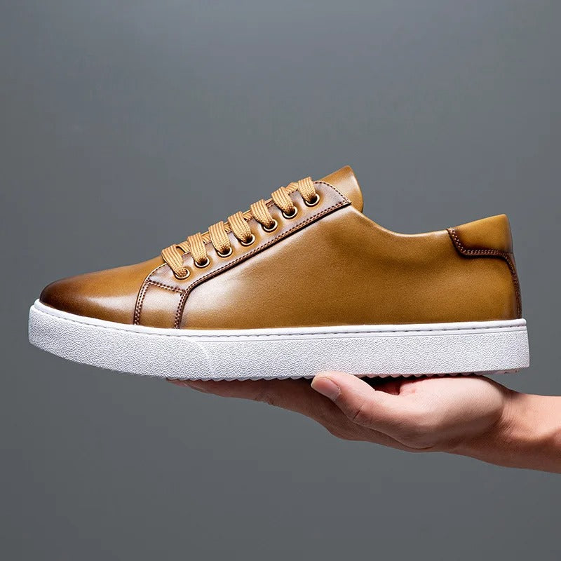 Baskets Homme Cuir Véritable Élégantes