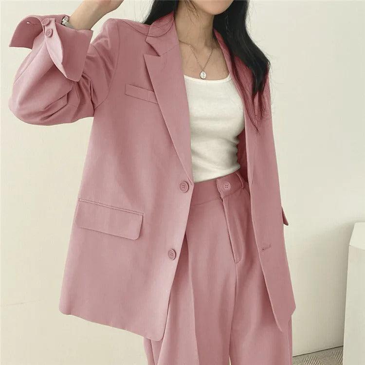Costume Femme Tailleur 2 Pièces avec Blazer Long