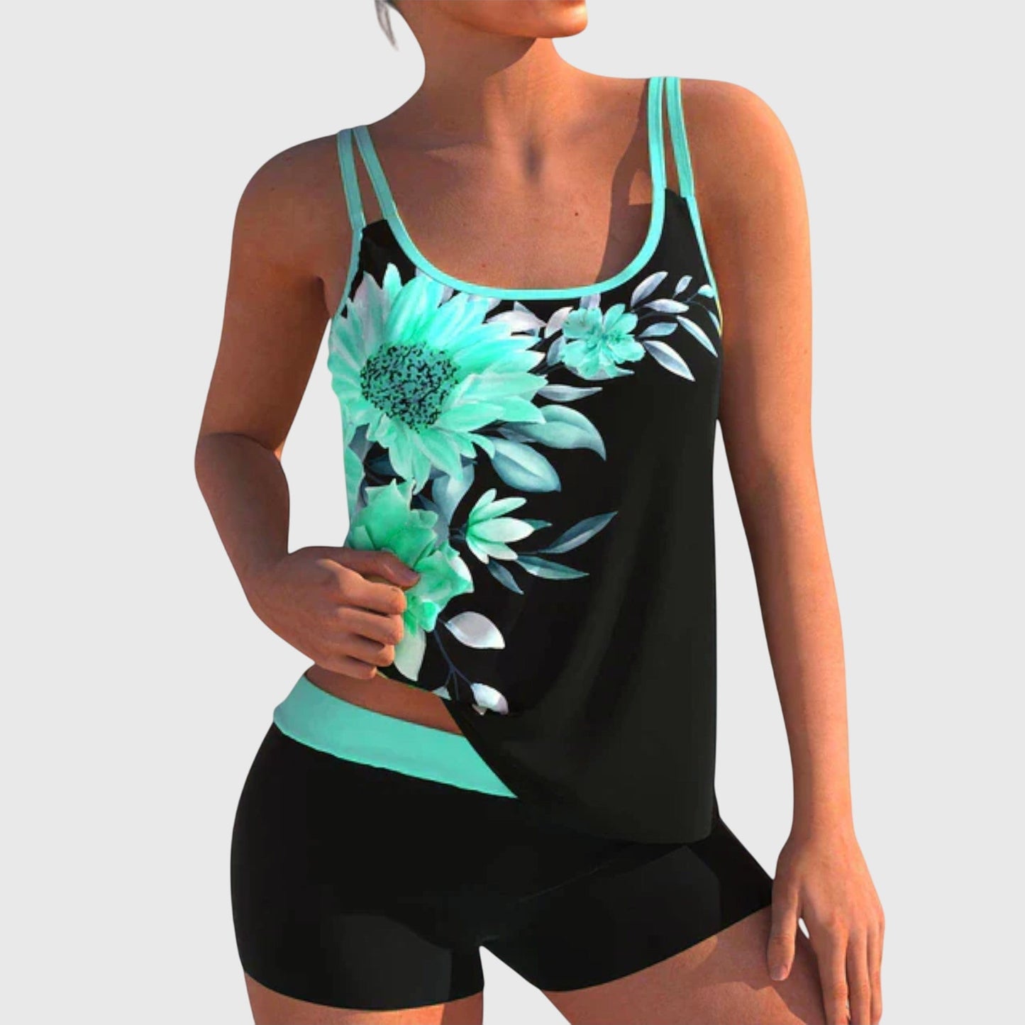 Maillot de bain femme Tankini polyester short sportif