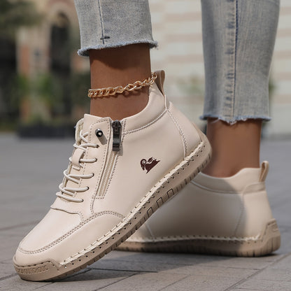 Chaussures Femmes Confortables à Lacets et Fermeture Éclair
