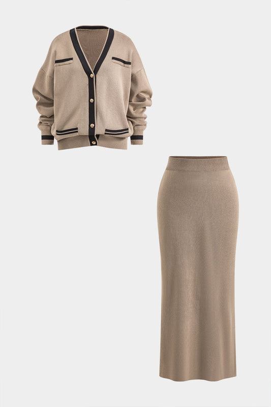 Cardigan et Jupe Ensemble Élégant pour Femme - BerlinGlamour