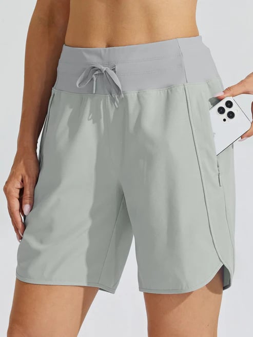 Short sport Femme Taille haute Cordon Poches