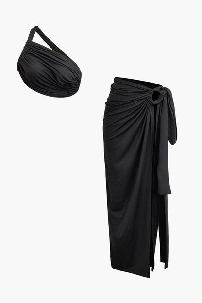 Robe de Soirée Élegant Manche Asymétrique Longue - BerlinGlamour