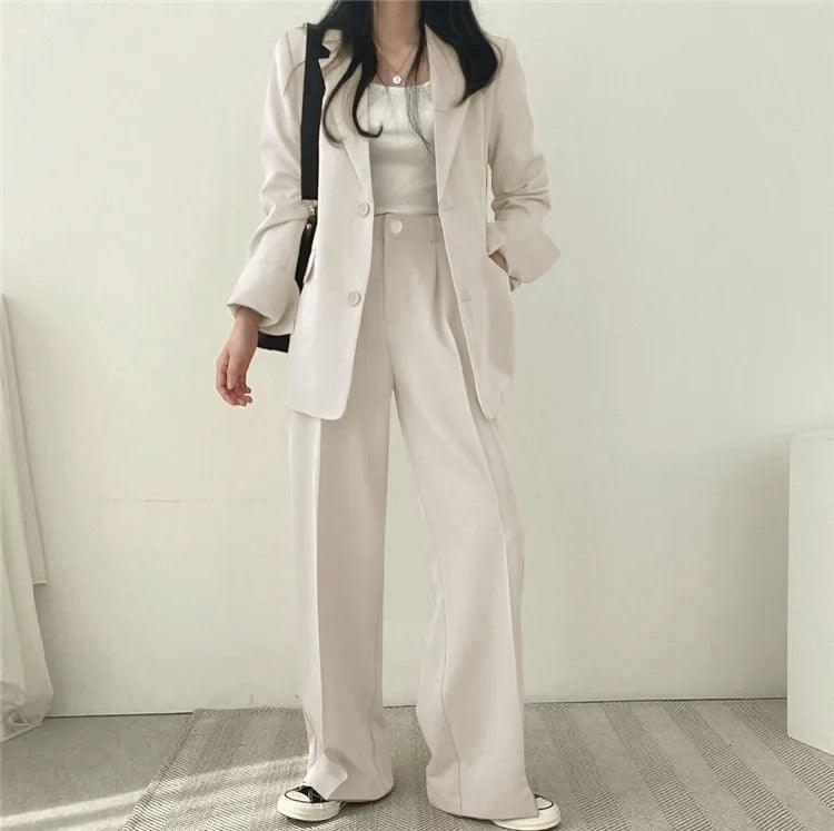 Costume Femme Tailleur 2 Pièces avec Blazer Long