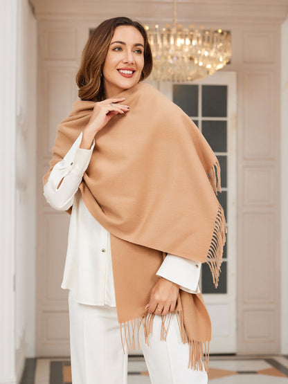 Écharpe Femme Chaude et Douce à Pompons Hiver