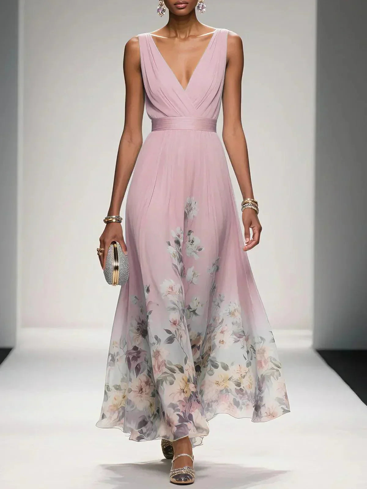 Robe Fleurs Été pour Mariage Féminine