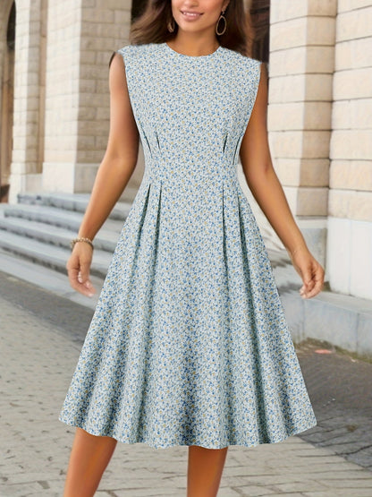 Robe Été Chic Fleuri pour Femme sans Manches