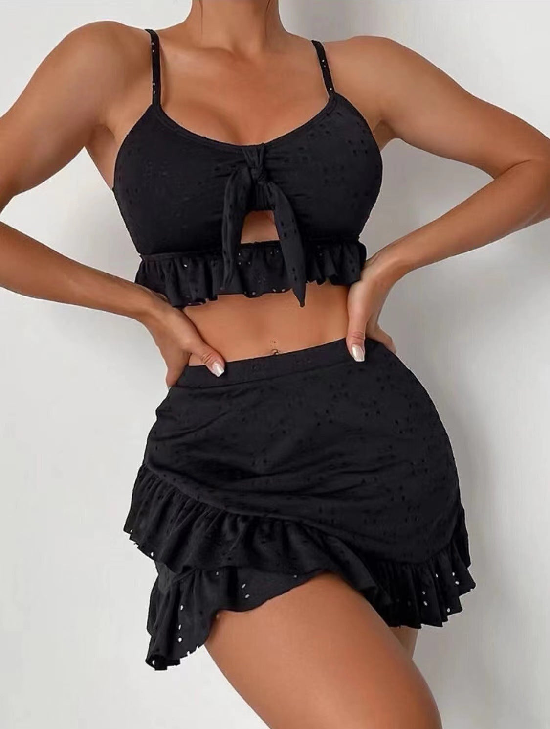 Maillot de Bain Féminin 3 Pièces Dentelle et Haut de Bain Élégant - PanierRoyale