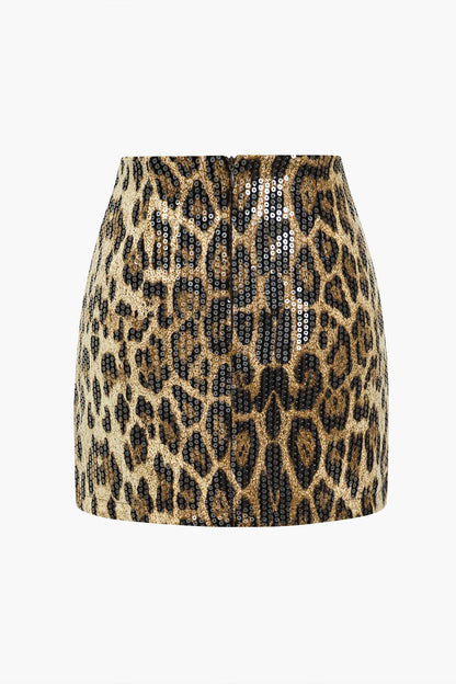 Robe Courte Pailletée Leopard Chic et Glamour