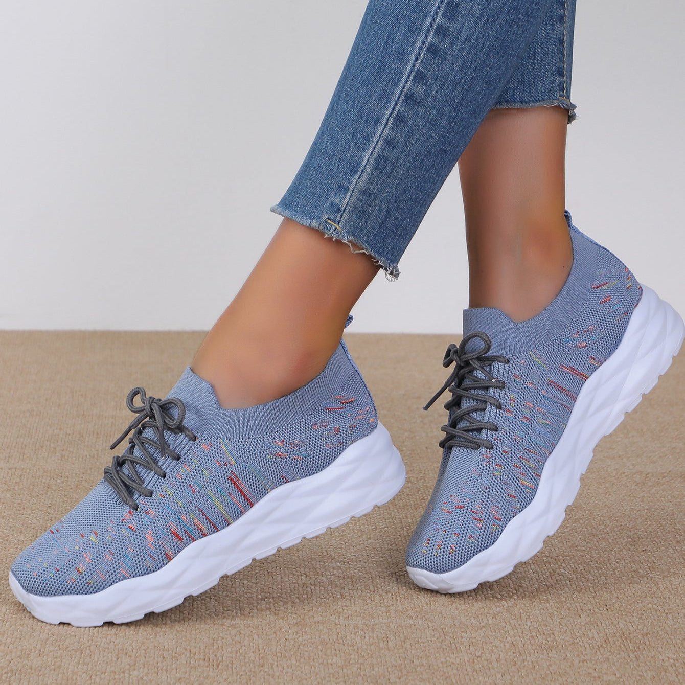 Ballerines Femmes Confortables - Chaussures en Dentelle avec Semelle Flexibles