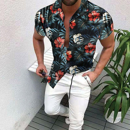 Chemise Homme Imprimée Tropical pour Été