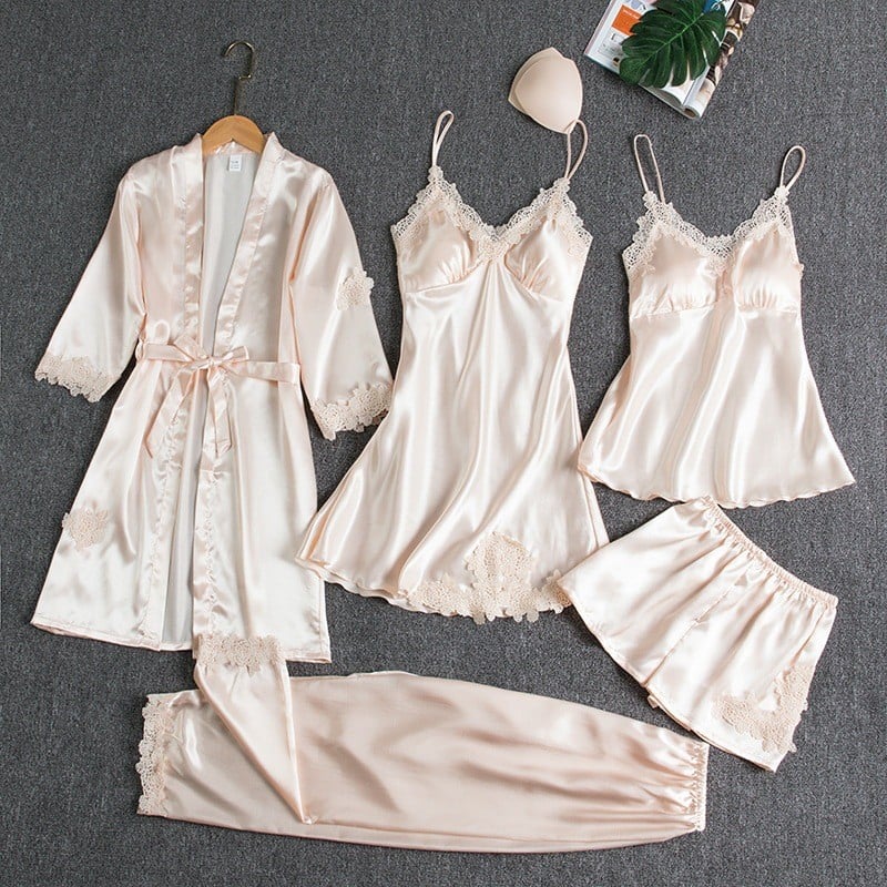 Ensemble de nuit Femme Satin glacé Deux pièces