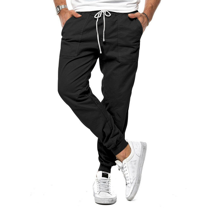 Pantalon Homme Décontracté Noir Uni