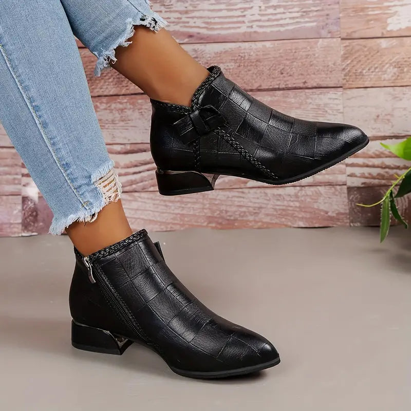 Bottines Femme Cuir Talon Bas Classique