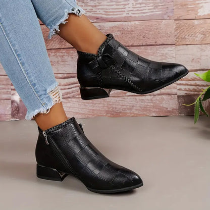 Bottines Femme Cuir Talon Bas Classique