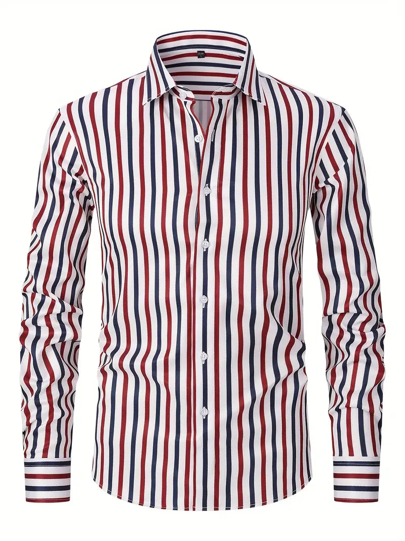 Chemise Homme Classique à Rayures Élégante - PanierRoyale