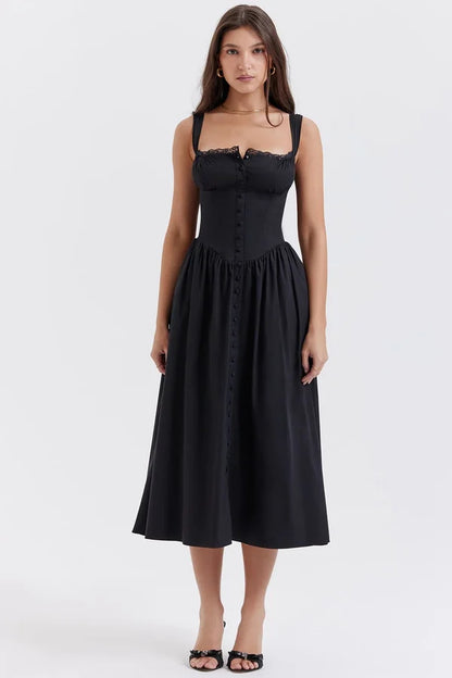 Robe Été Élégante – Mi-Longue Décontractée pour Femme