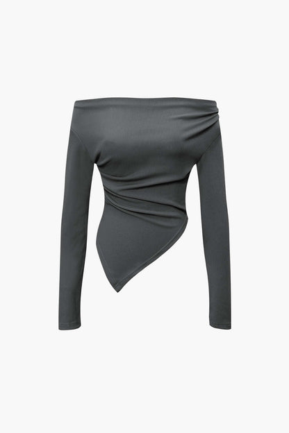 Ensemble Deux Pièces Élégant Asymétrique et Pantalon Large